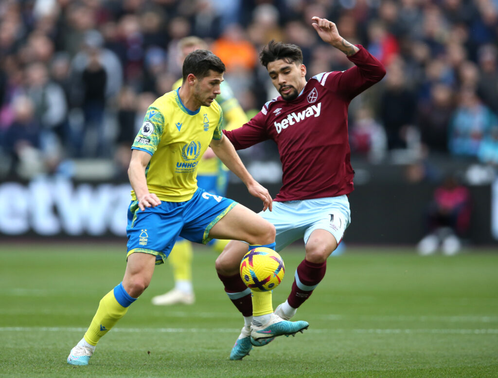 lucas paquetá West Ham United v Nottingham Forest - Premier League