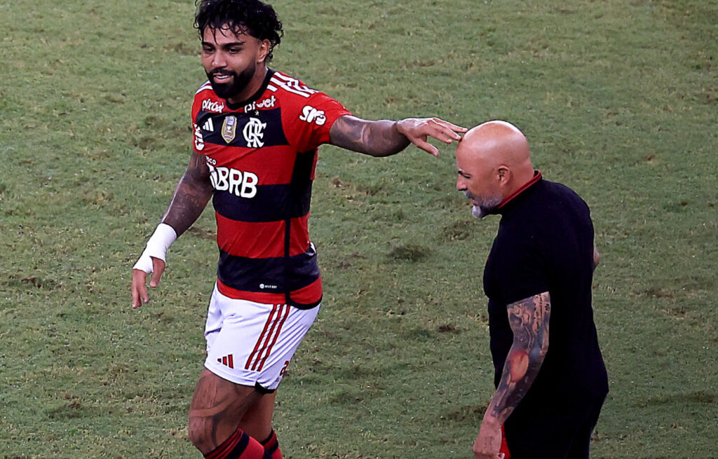 Jorge Sampaoli e Gabigol Flamengo