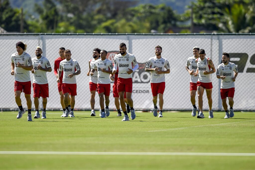 Treino do Flamengo; David Luiz está fora de Flamengo x Grêmio pela Copa do Brasil