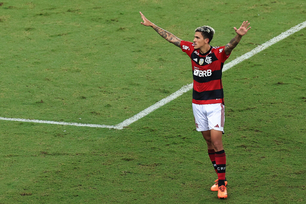 Pedro comemora gol pelo Flamengo