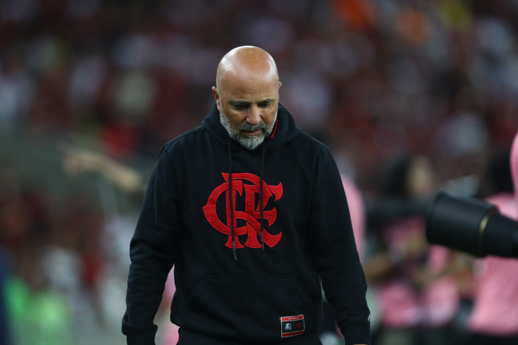 Jorge Sampaoli na vitória do Flamengo contra o Aucas