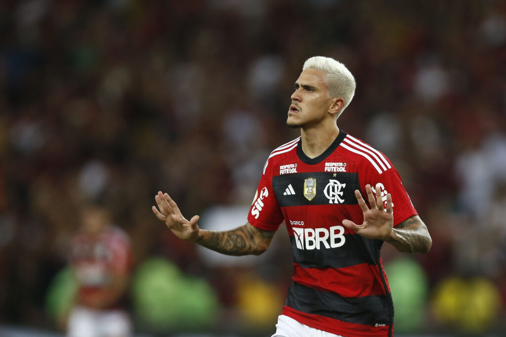 Pedro comemora gol pelo Flamengo; atacante está presente na seleção da Bola de Prata de décima rodada do Brasileirão