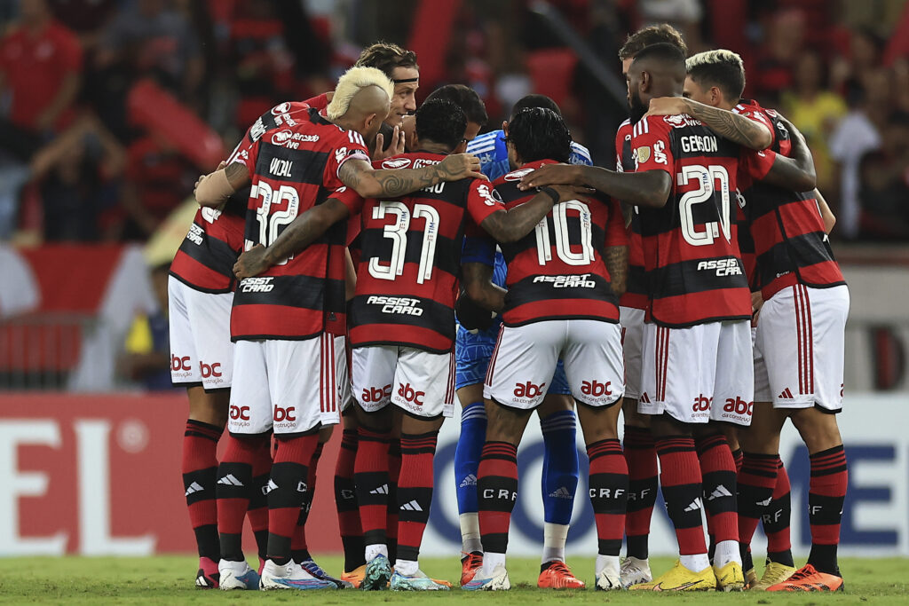 Flamengo reunido antes de jogo da Libertadores