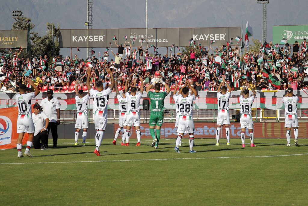 Palestino no estádio Municipal La Cisterna. Foto: Palestino / Divulgação