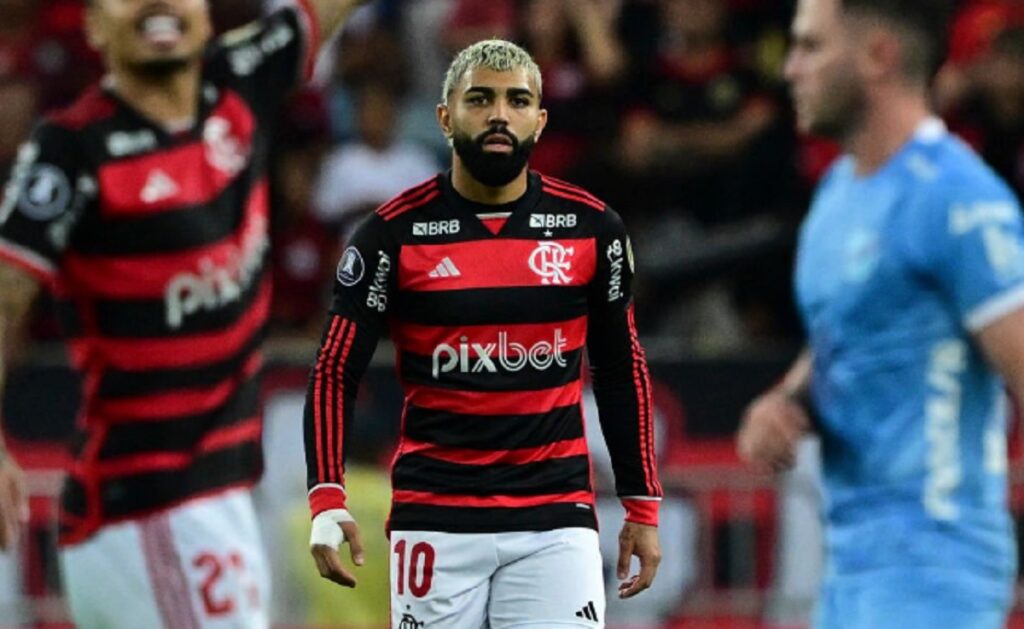 gabigol em jogo do flamengo contra o bolivar