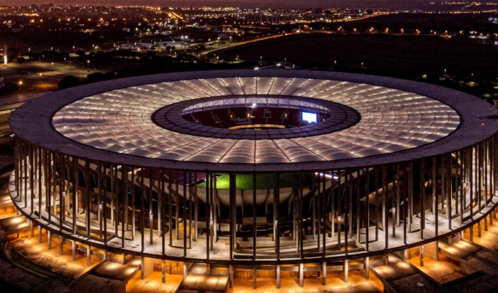 Foto aérea do estádio Mané Garrincha; Flamengo recebe o Criciúma pelo Campeonato Brasileiro