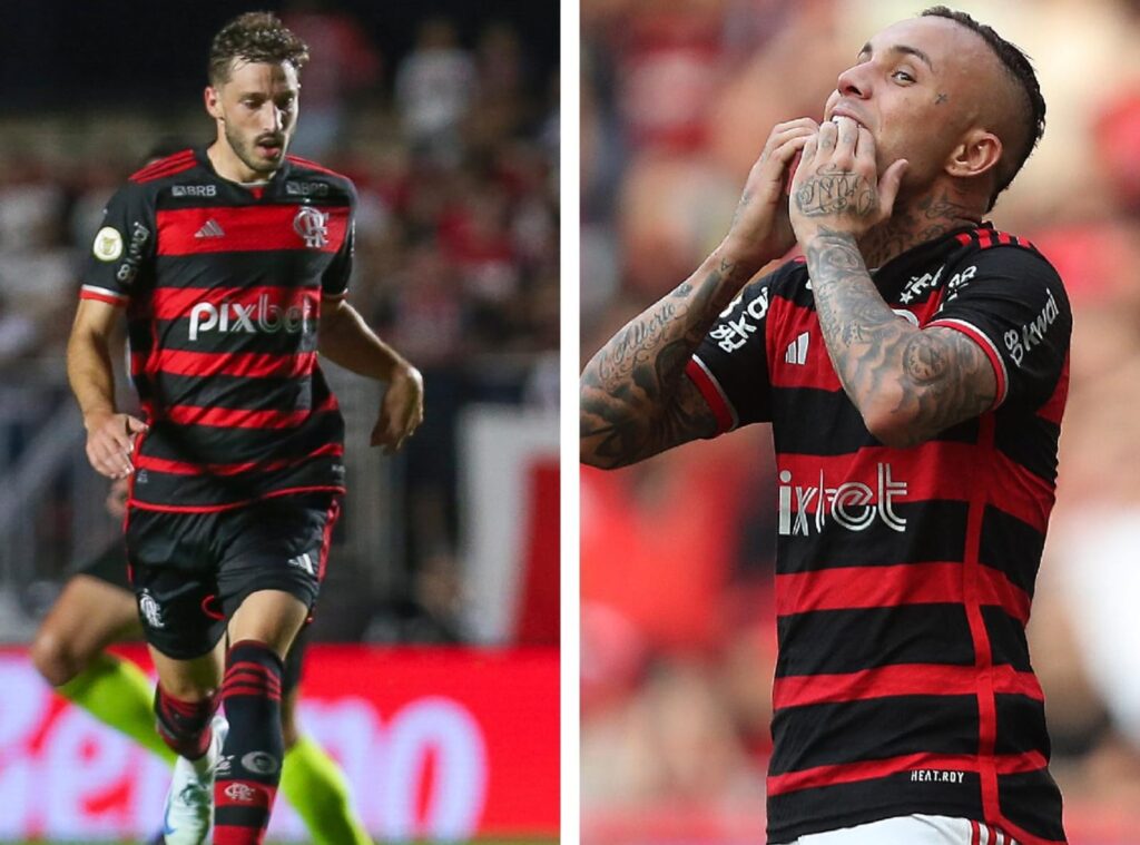 Matías Viña e Everton Cebolinha, do Flamengo