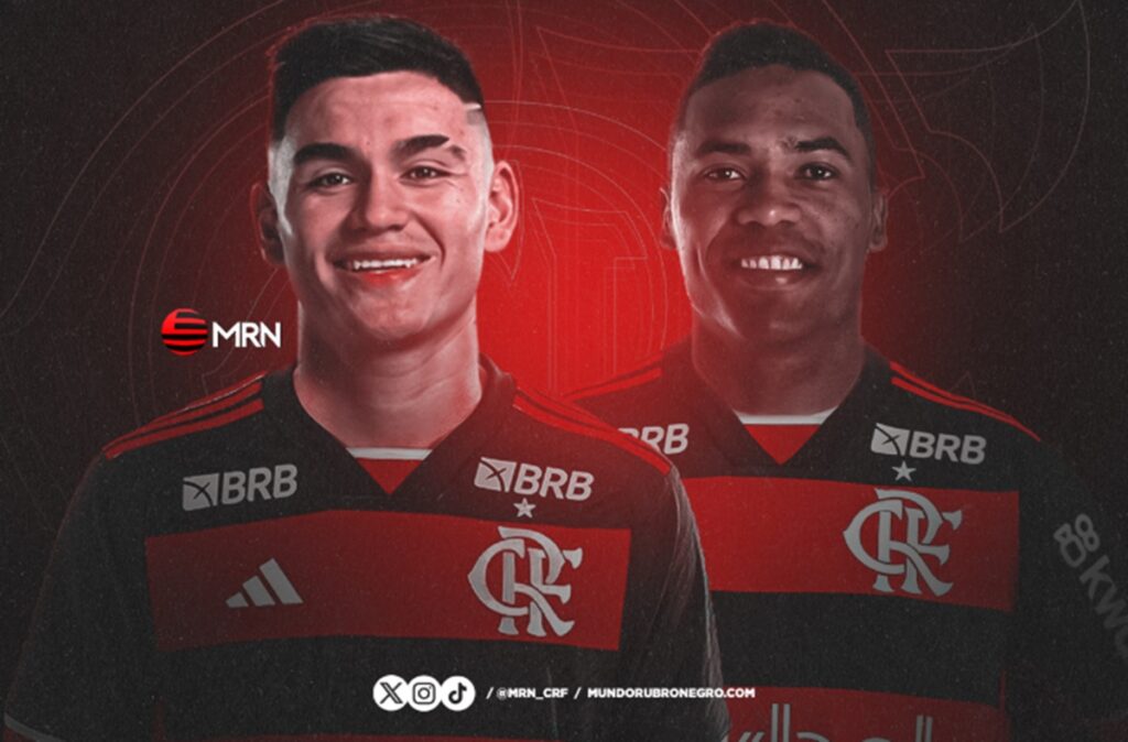 carlos alcaraz e alex sandro com as camisas do flamengo