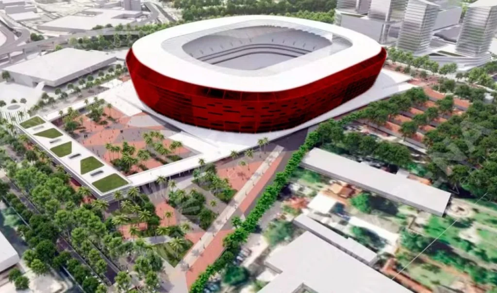 Projeção de estádio do Flamengo no Gasômetro; César Grafietti aponta necessidade de sócio para financiar a obra